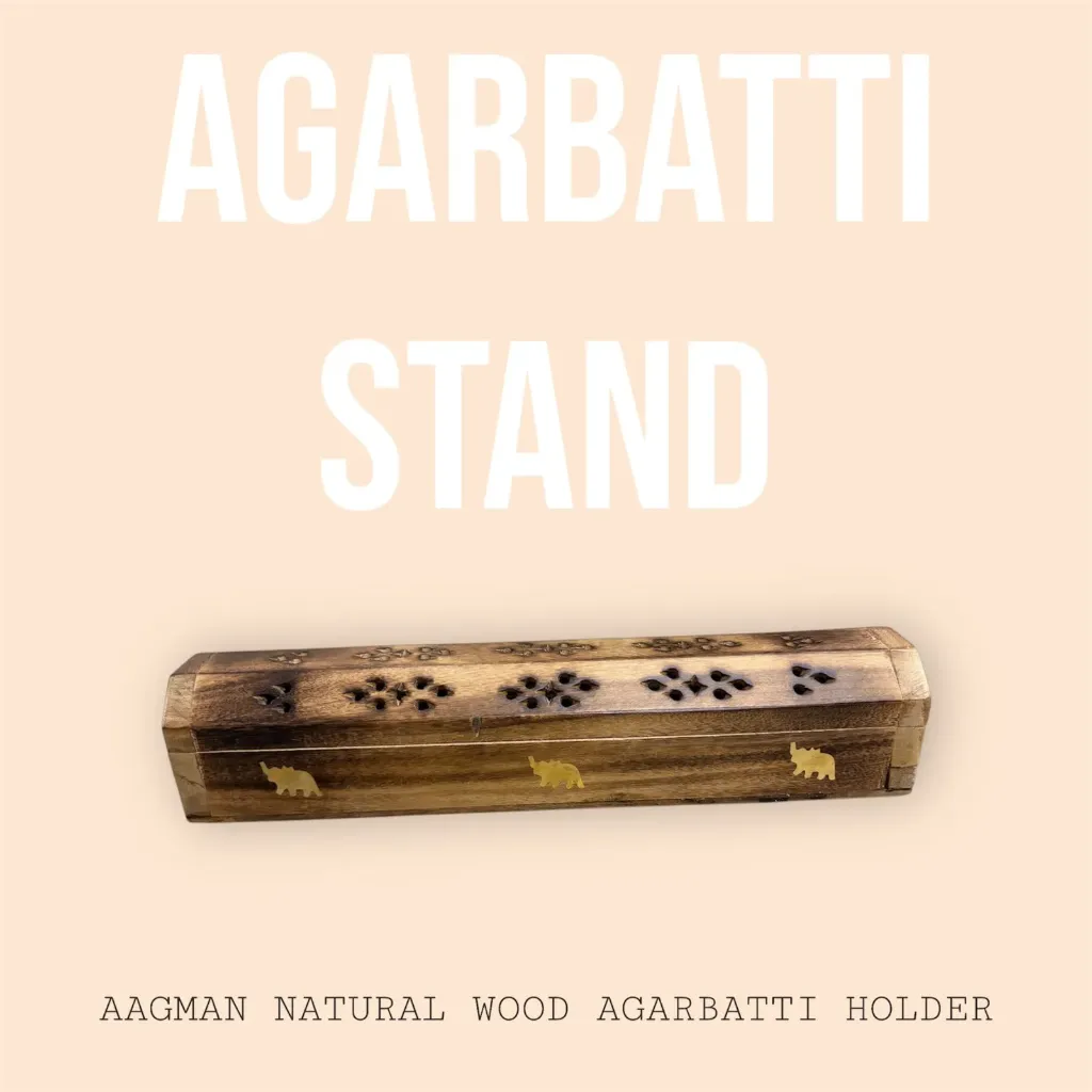 Aagman Wooden Agarbatti Incense Stick Box Holder Dhoop Stand Ash Catcher